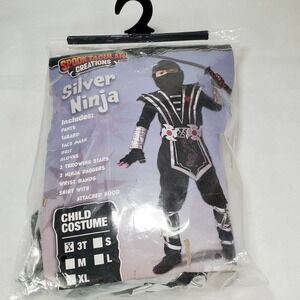 Halloween Costume Silver Ninja 3t Deluxe Costume Set with Ninja Foam Accessories
